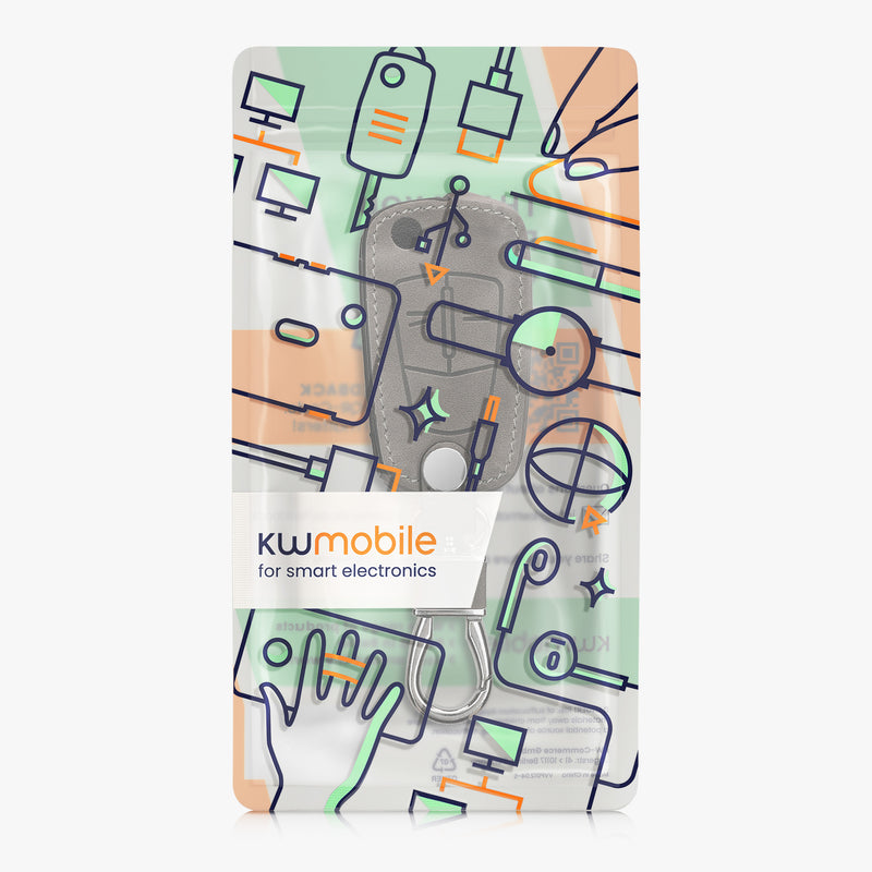 kwmobile Autoschlüssel Hülle kompatibel mit Opel Vauxhall 2-Tasten Klappschlüssel Autoschlüssel Kunstleder Schutzhülle Schlüsselhülle Cover