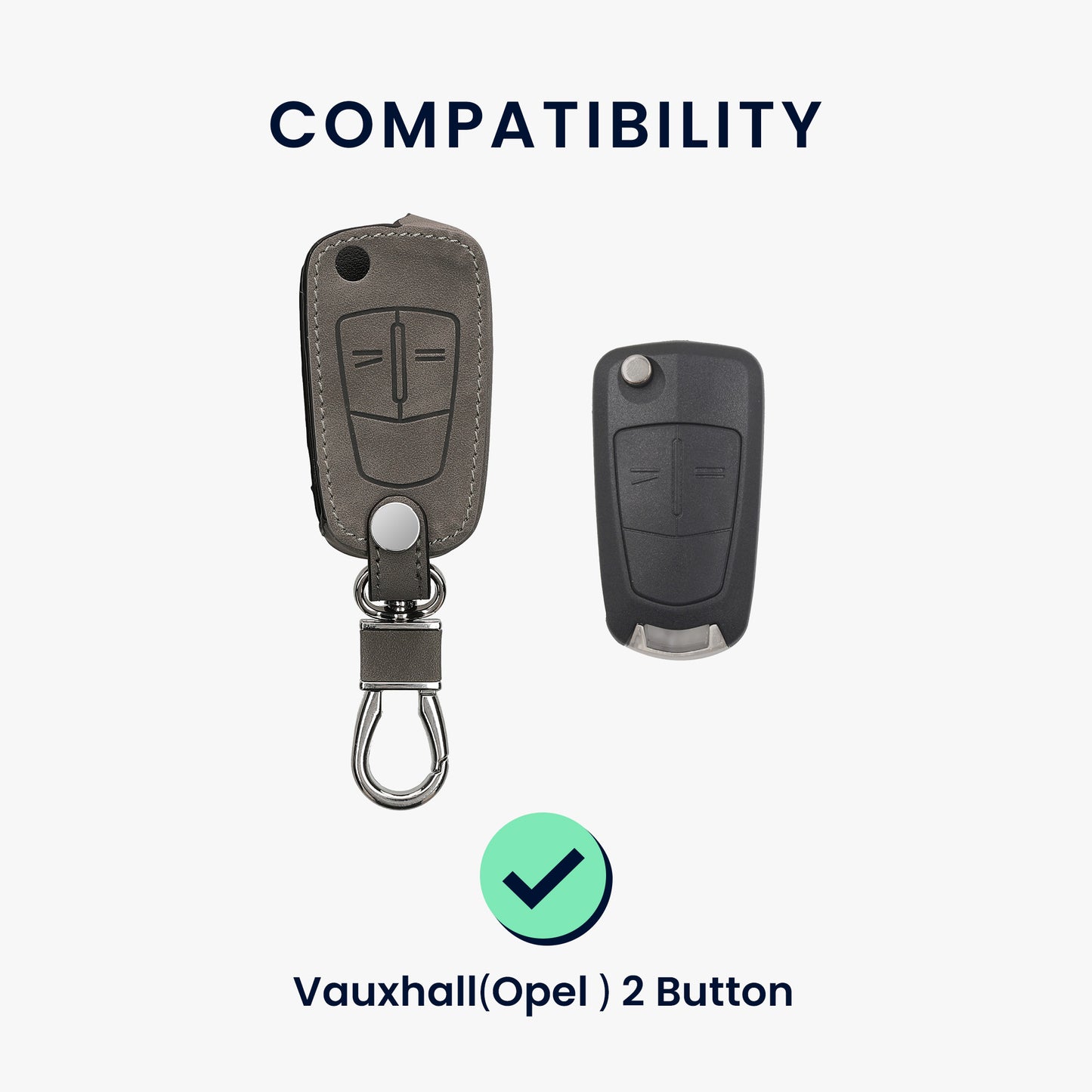 kwmobile Autoschlüssel Hülle kompatibel mit Opel Vauxhall 2-Tasten Klappschlüssel Autoschlüssel Kunstleder Schutzhülle Schlüsselhülle Cover