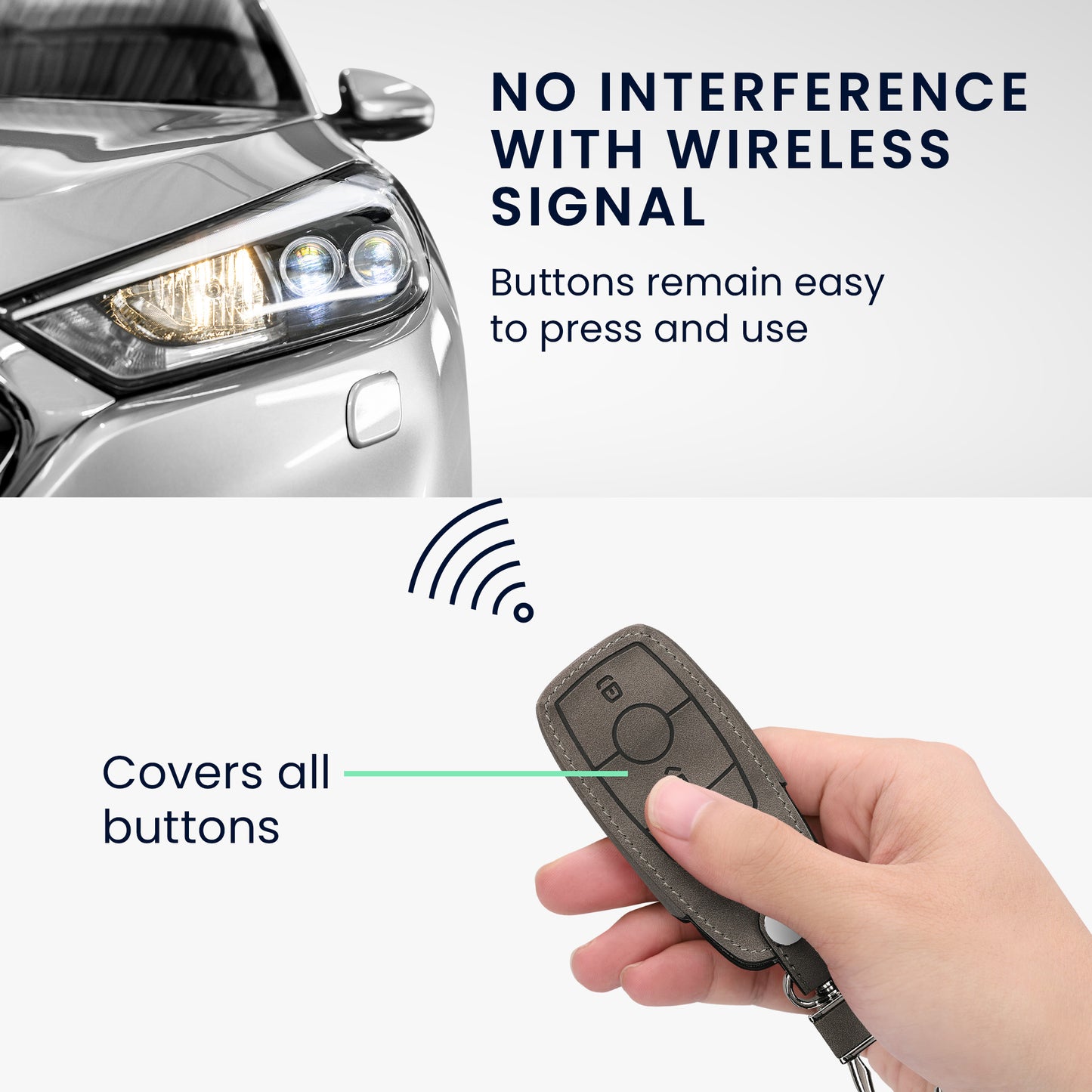 kwmobile Autoschlüssel Hülle kompatibel mit Mercedes Benz Smart Key Autoschlüssel (nur Keyless) - Kunstleder Schutzhülle Schlüsselhülle Cover