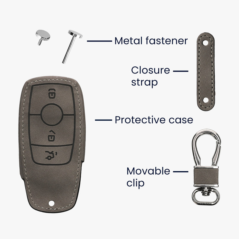 kwmobile Autoschlüssel Hülle kompatibel mit Mercedes Benz Smart Key Autoschlüssel (nur Keyless) - Kunstleder Schutzhülle Schlüsselhülle Cover
