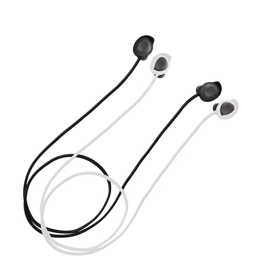 kwmobile 2x Halteband kompatibel mit Samsung Galaxy Buds FE Headphones - Kopfhörer Halter Band Strap in Schwarz Weiß Schwarz  