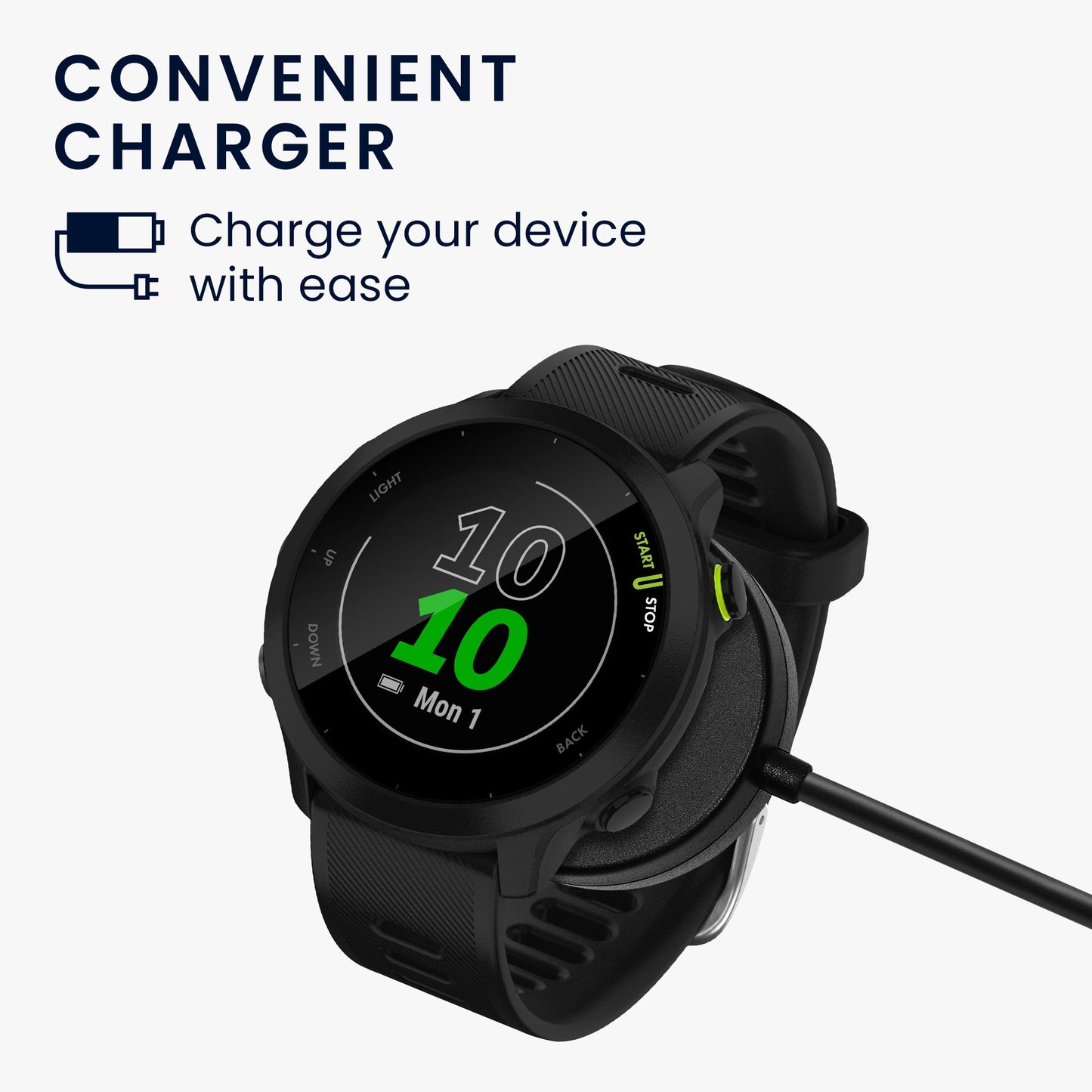 kwmobile USB C Ladekabel kompatibel mit Garmin Forerunner 55 / 255 / 255 Music / vivoactive 5 / Fenix / Quatix Kabel Charger Smart Watch Typ C Ersatzkabel Fitnesstracker Aufladekabel
