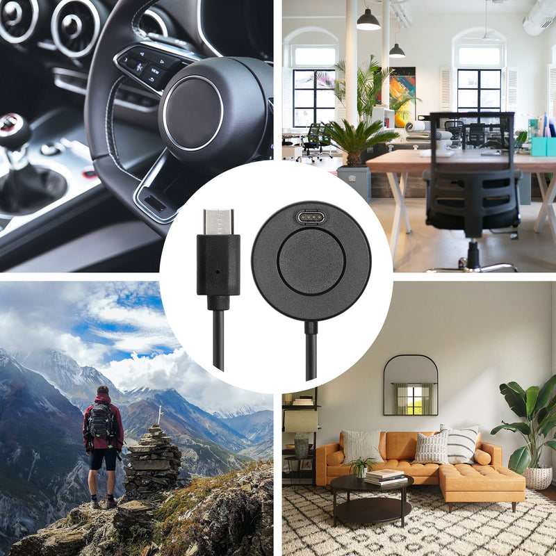kwmobile USB C Ladekabel kompatibel mit Garmin Forerunner 55 / 255 / 255 Music / vivoactive 5 / Fenix / Quatix Kabel Charger Smart Watch Typ C Ersatzkabel Fitnesstracker Aufladekabel