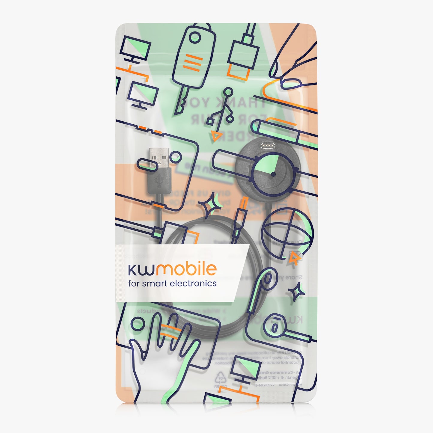 kwmobile USB Kabel Charger kompatibel mit Garmin Forerunner 55 965 955 265 255 165 / Vivoactive 5 / Vivoactive 6 / Epix Ladekabel - Smart Watch Ersatzkabel - Fitnesstracker Aufladekabel