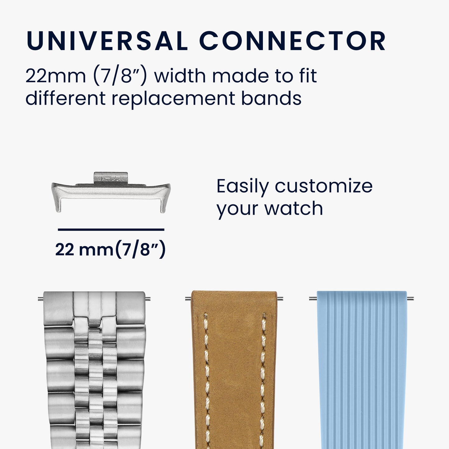 kwmobile Metall Adapter mit 22mm Bandbreite kompatibel mit Xiaomi Mi Band 8 Pro Uhrenarmband Smartwatch Armband Anschlussadapter Set