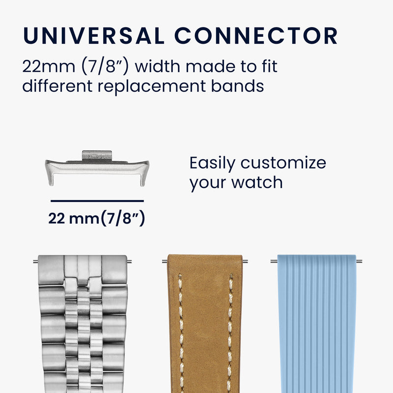 kwmobile Metall Adapter mit 22mm Bandbreite kompatibel mit Xiaomi Mi Band 8 Pro Uhrenarmband Smartwatch Armband Anschlussadapter Set