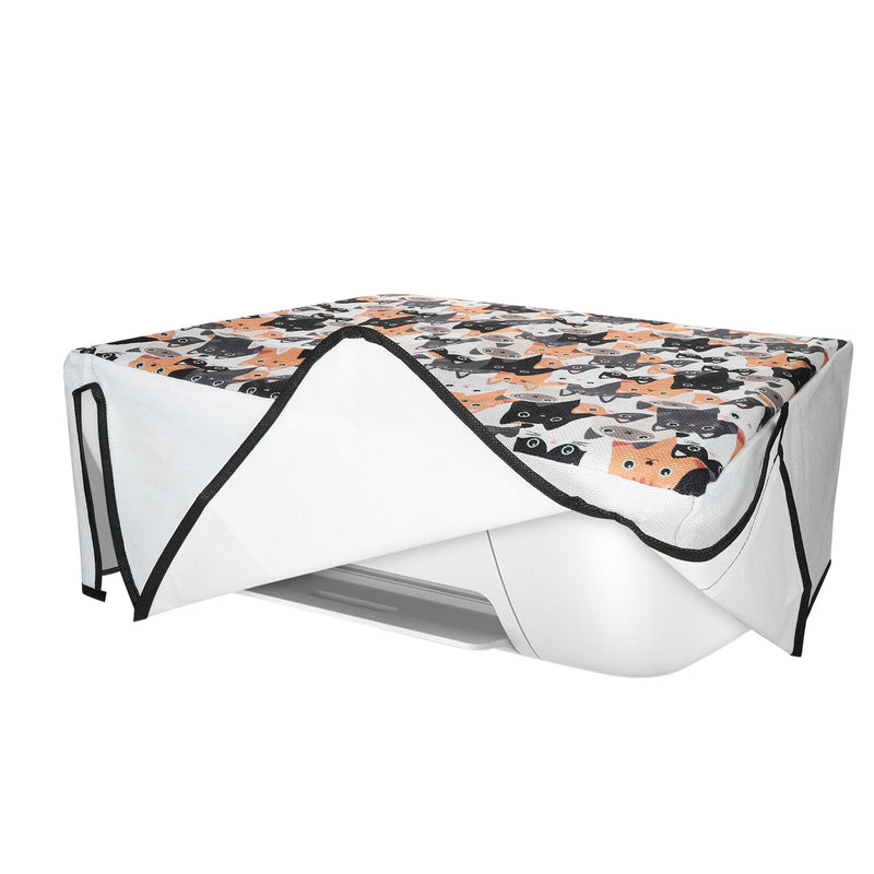 kwmobile Leinen Cover kompatibel mit HP DeskJet 2755e / DeskJet 2720e / 2710e / 2820e / 2721e Hülle - Tasche für Drucker - Staubschutzhülle Schutzhaube Schutzhülle - Orange Schwarz Weiß Orange  [dsg02]