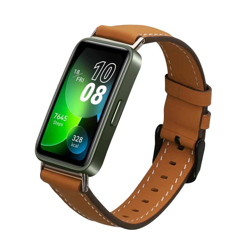 kwmobile Echtleder Uhrenarmband für Huawei Band 10 / 9 / 8 Armband Ersatzarmband für Fitnesstracker Wechselarmband Smartwatch