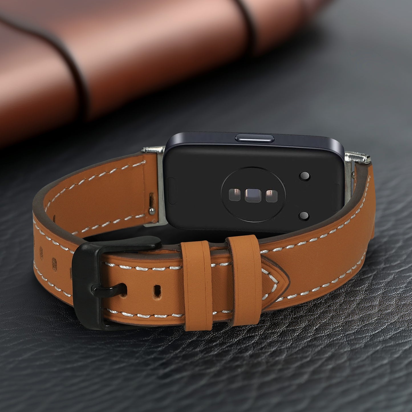 kwmobile Echtleder Uhrenarmband für Huawei Band 10 / 9 / 8 Armband Ersatzarmband für Fitnesstracker Wechselarmband Smartwatch