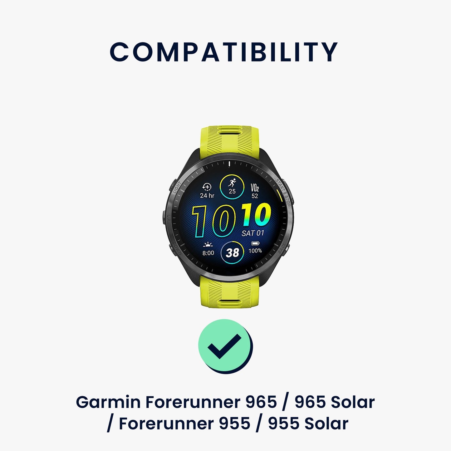 kwmobile Uhrenarmband für Garmin Forerunner 965 / 965 Solar / Forerunner 955 / 955 Solar Armband Fitnesstracker Band Set Ersatzarmband Smartwatch