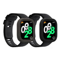 kwmobile 2x Sport Schutzhülle kompatibel mit Xiaomi Redmi Watch 4 - Silikon Hülle Cover ohne Tracker Schwarz Grau Schwarz  [dsg01]