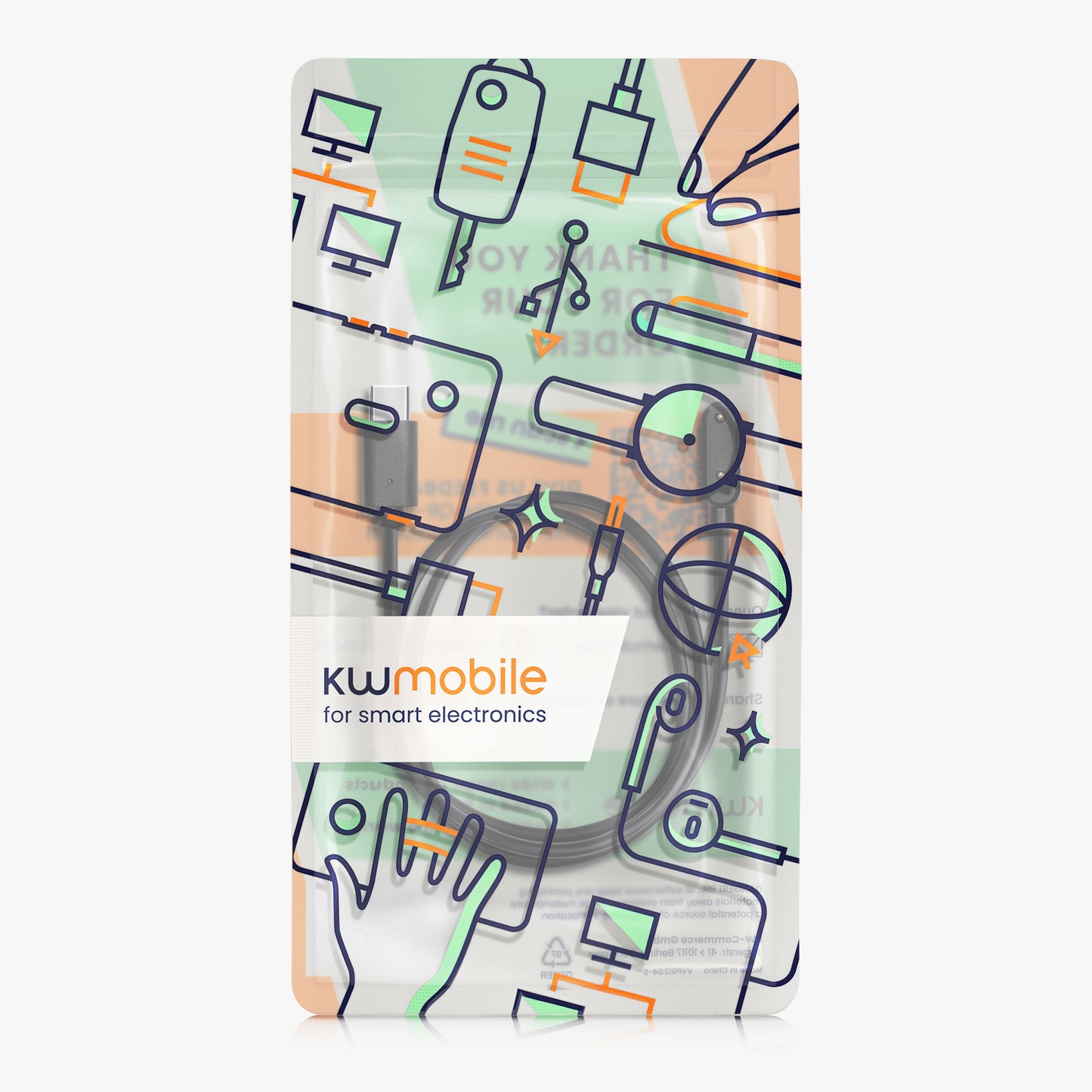 kwmobile USB C Ladekabel kompatibel mit Samsung Galaxy Fit 3 Kabel Charger Smart Watch Ersatzkabel Fitnesstracker Aufladekabel