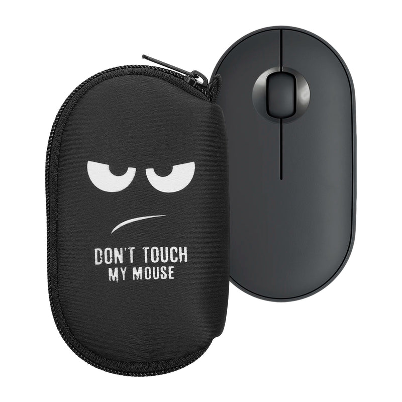 kwmobile Hülle kompatibel mit Logitech Pebble Mouse 2 M350s / M350 - Neopren Hülle für PC Mouse Schutzhülle - Computer Maus Tasche - Neopren Tasche für PC-Maus - Weiß Schwarz Weiß  [dsg01]