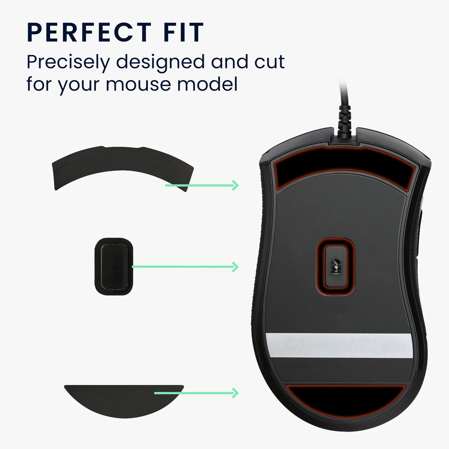 kwmobile Mouse Feet Sticker kompatibel mit Razer DeathAdder Elite Ersatz Glider Mausfüße passgenau Maus Glides