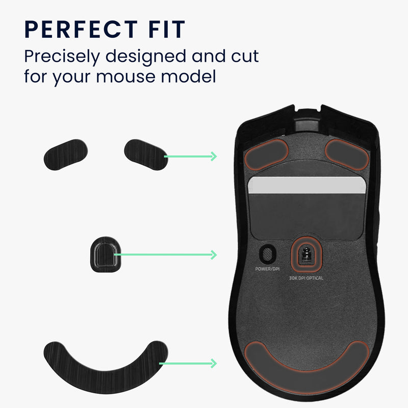 kwmobile Mouse Feet Sticker kompatibel mit Razer Viper V2 Pro Ersatz Glider - Mausfüße passgenau - Maus Glides