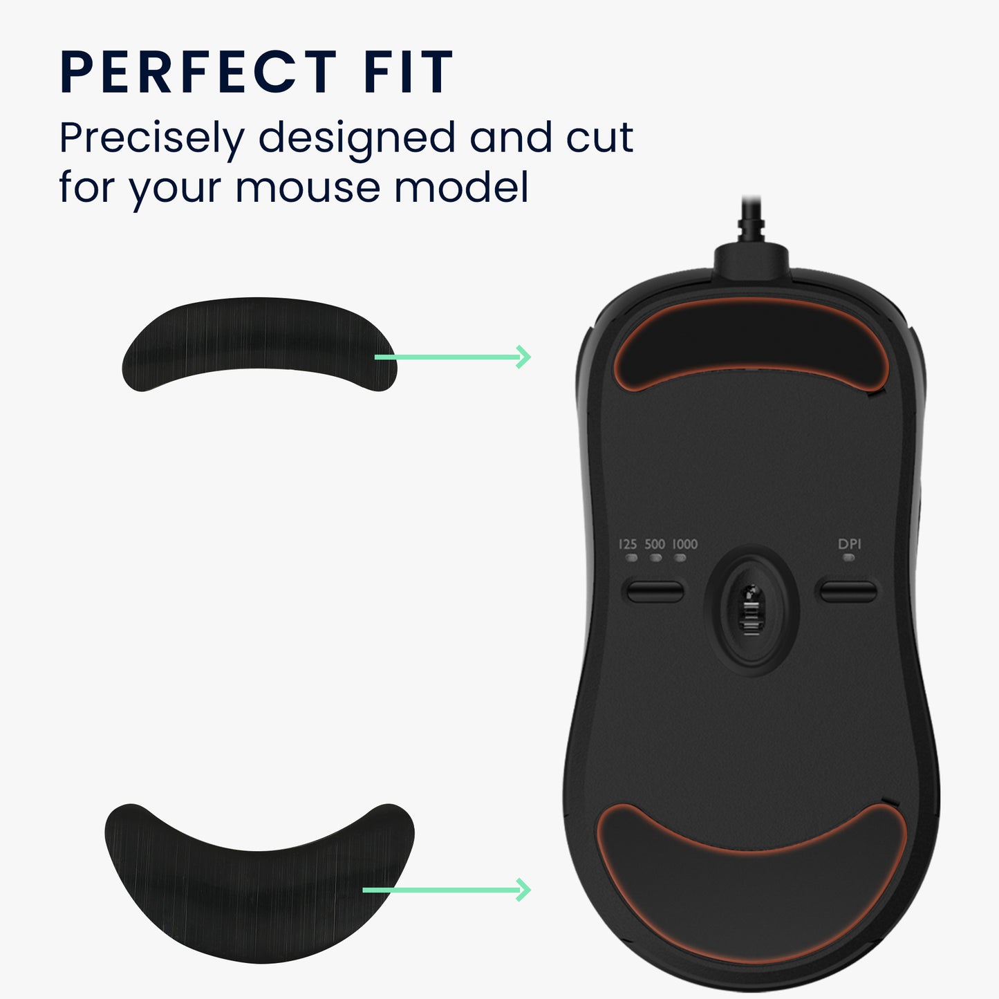kwmobile Mouse Feet Sticker kompatibel mit BenQ ZOWIE ZA13 Ersatz Glider - Mausfüße passgenau - Maus Glides