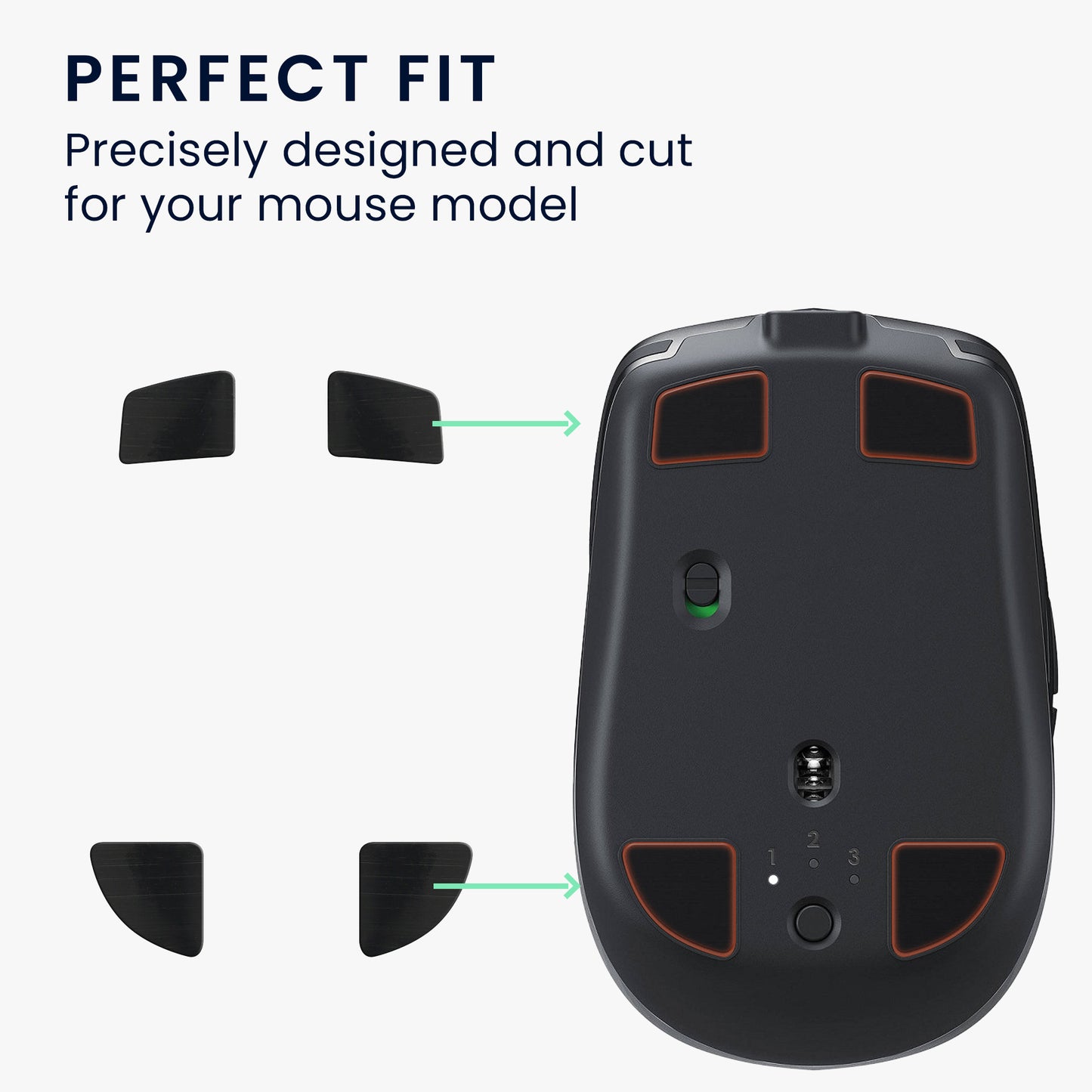 kwmobile Mouse Feet Sticker kompatibel mit Logitech MX Anywhere 2S Ersatz Glider Mausfüße passgenau Maus Glides