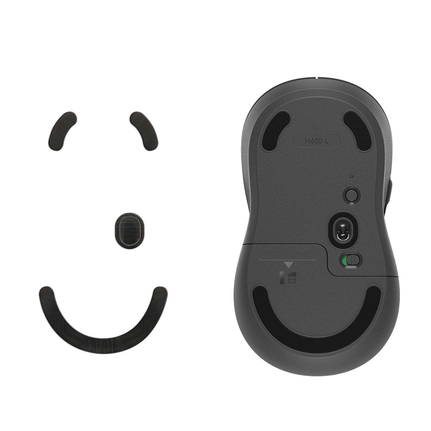 kwmobile Mouse Feet Sticker kompatibel mit Logitech M650 L / M750 L Ersatz Glider Mausfüße passgenau Maus Glides