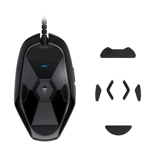 kwmobile Mouse Feet Sticker kompatibel mit Logitech G303 / G302 Ersatz Glider - Mausfüße passgenau - Maus Glides in Schwarz Schwarz  