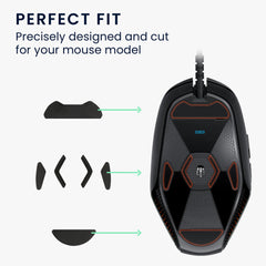 kwmobile Mouse Feet Sticker kompatibel mit Logitech G303 / G302 Ersatz Glider - Mausfüße passgenau - Maus Glides