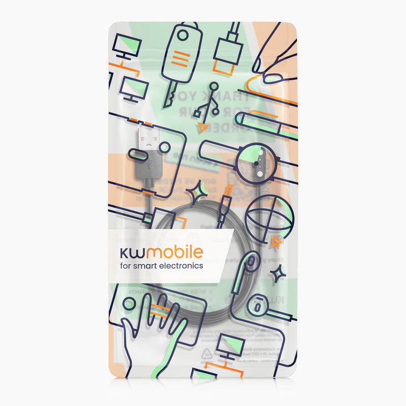 kwmobile USB Kabel Charger kompatibel mit Nerunsa P66D / NiUFFiT P66 / Ddidbi P66D / IDW19 / IDW13/ IDW15 Ladekabel - Smart Watch Ersatzkabel - Fitnesstracker Aufladekabel