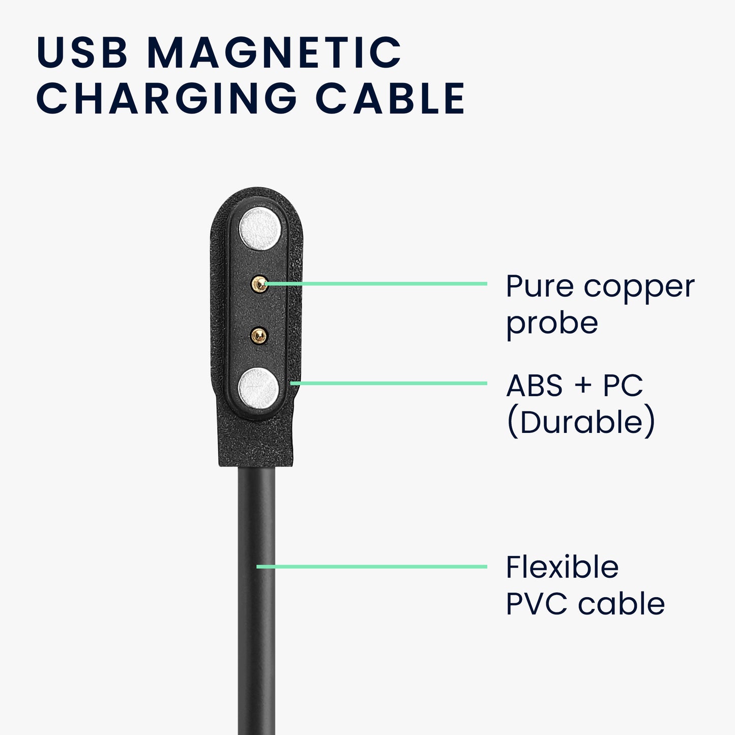 kwmobile USB Kabel Charger kompatibel mit Nerunsa P66D / NiUFFiT P66 / Ddidbi P66D / IDW19 / IDW13/ IDW15 Ladekabel - Smart Watch Ersatzkabel - Fitnesstracker Aufladekabel