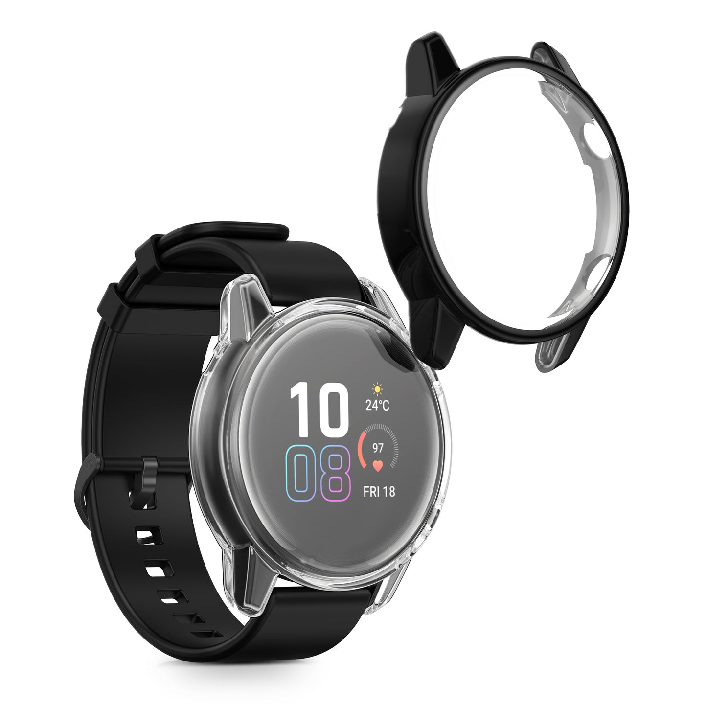 kwmobile Silikon Hülle für HONOR Magic Watch 2 46mm Schutzhülle Fullbody Display Cover Set