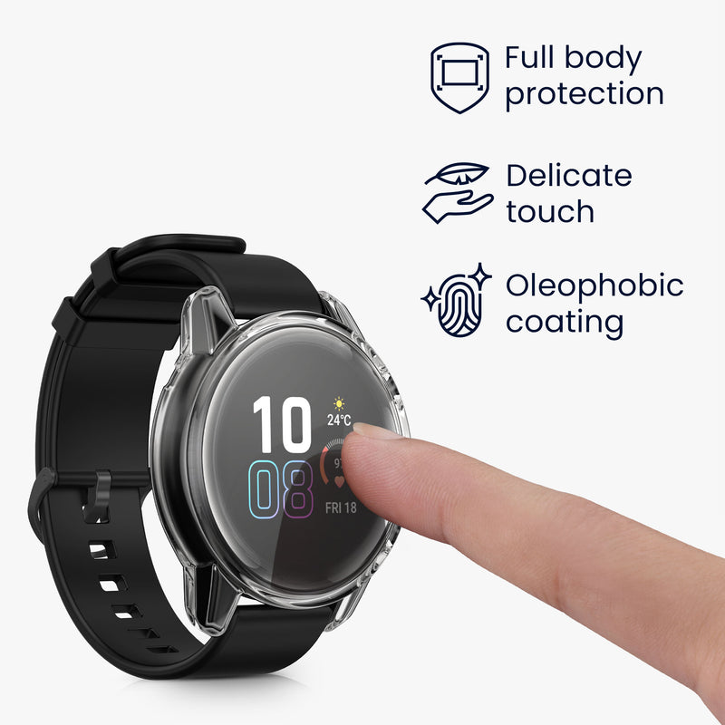 kwmobile Silikon Hülle für HONOR Magic Watch 2 46mm Schutzhülle Fullbody Display Cover Set