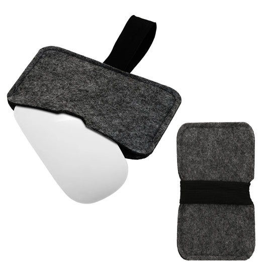 kwmobile Tasche kompatibel mit Apple Magic Mouse 1 / Magic Mouse 2 / Logitech Pebble Wireless Hülle - Filz Cover für Computer Maus - Schutzhülle für PC Mouse Dunkelgrau Schwarz Dunkelgrau  [dsg01]