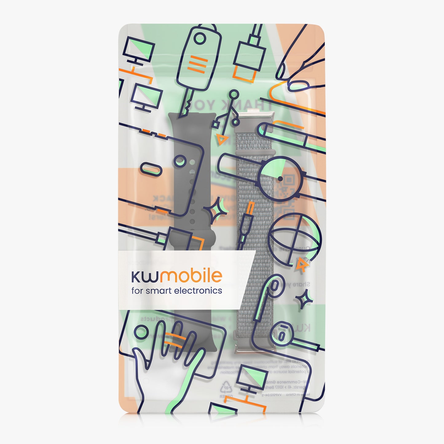 kwmobile Sportarmband kompatibel mit Xiaomi Redmi Watch 4 Armband Fitnesstracker Band Set aus Silikon und Nylon