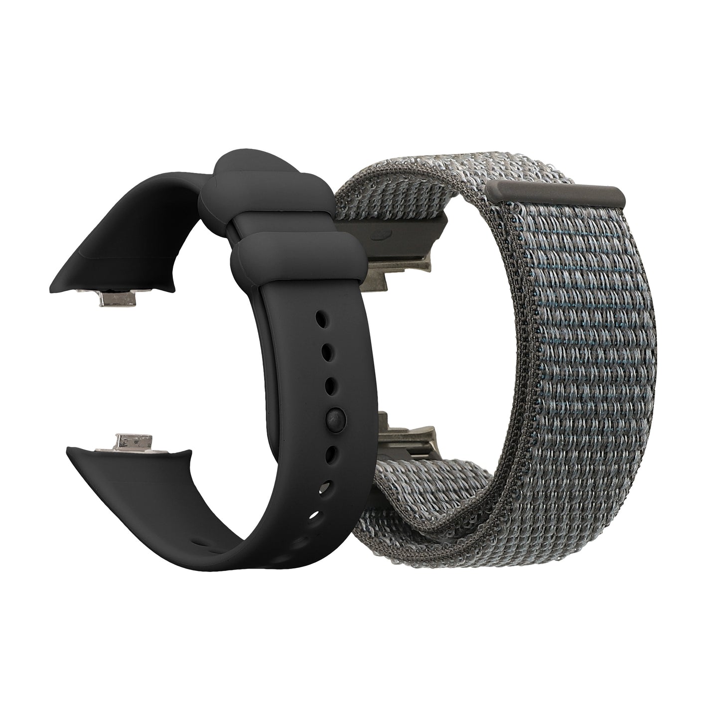 kwmobile 2x Sportarmband kompatibel mit Xiaomi Redmi Watch 4 Armband - Fitnesstracker Band Set aus TPU Silikon und Nylon in Schwarz Dunkelgrau Schwarz  [dsg01]