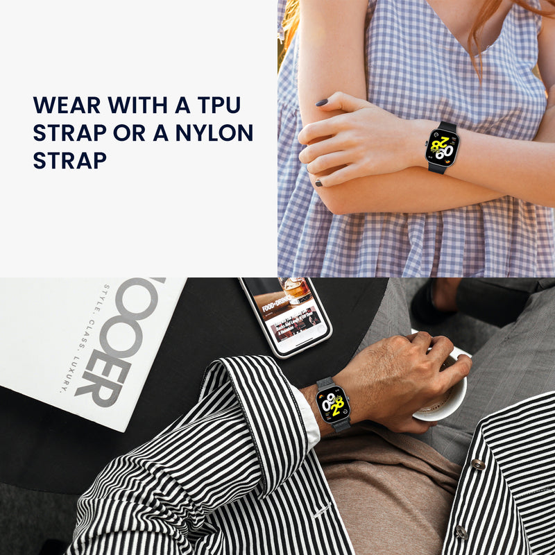 kwmobile Sportarmband kompatibel mit Xiaomi Redmi Watch 4 Armband Fitnesstracker Band Set aus Silikon und Nylon