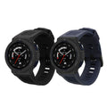 kwmobile 2x Uhrenarmband für Amazfit Active Edge (A2212) Armband - Fitnesstracker Band Set aus TPU Silikon - Ersatzarmband Smartwatch - Schwarz Dunkelblau Schwarz  [dsg01]