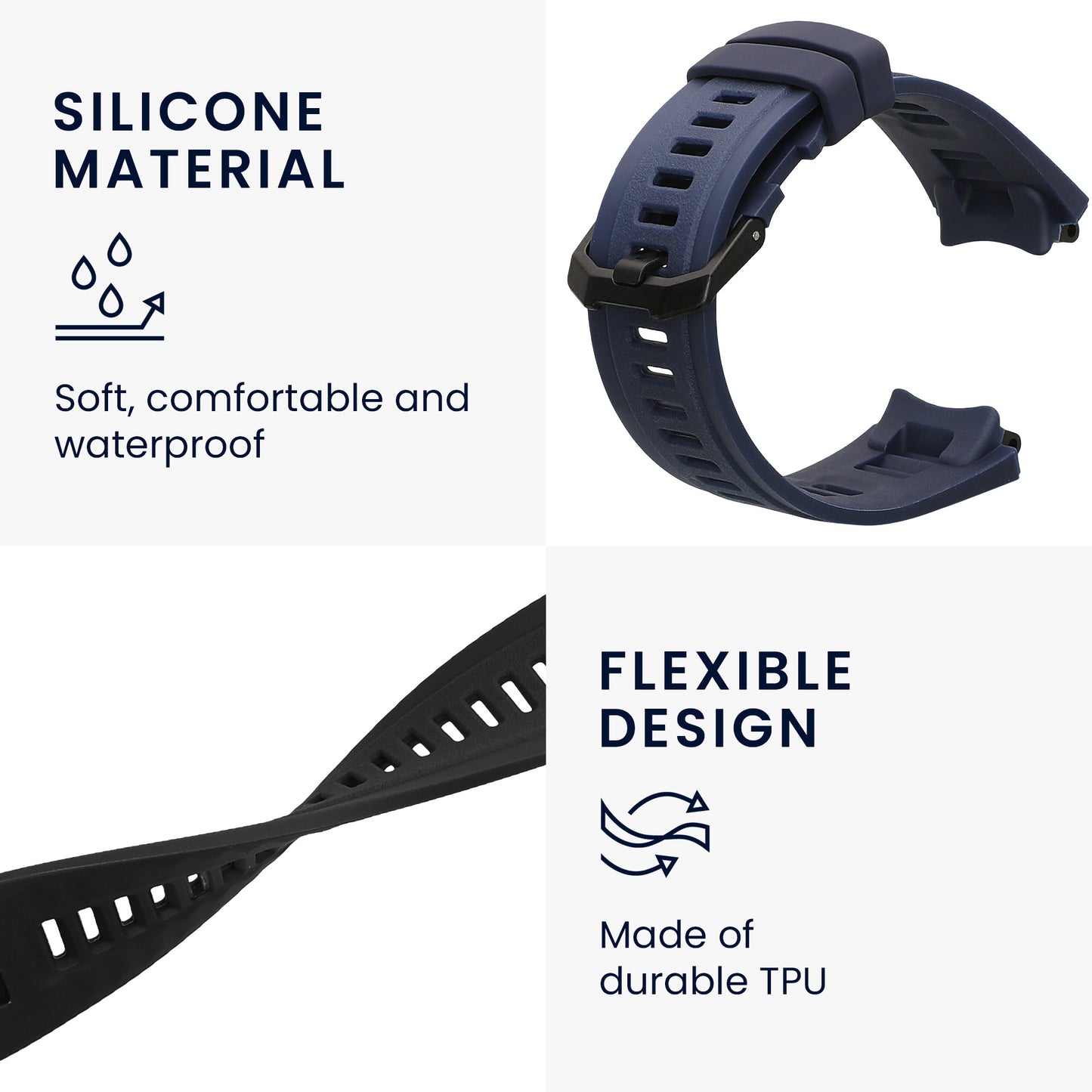 kwmobile Uhrenarmband für Amazfit Active Edge (A2212) Armband Fitnesstracker Band Set Ersatzarmband Smartwatch