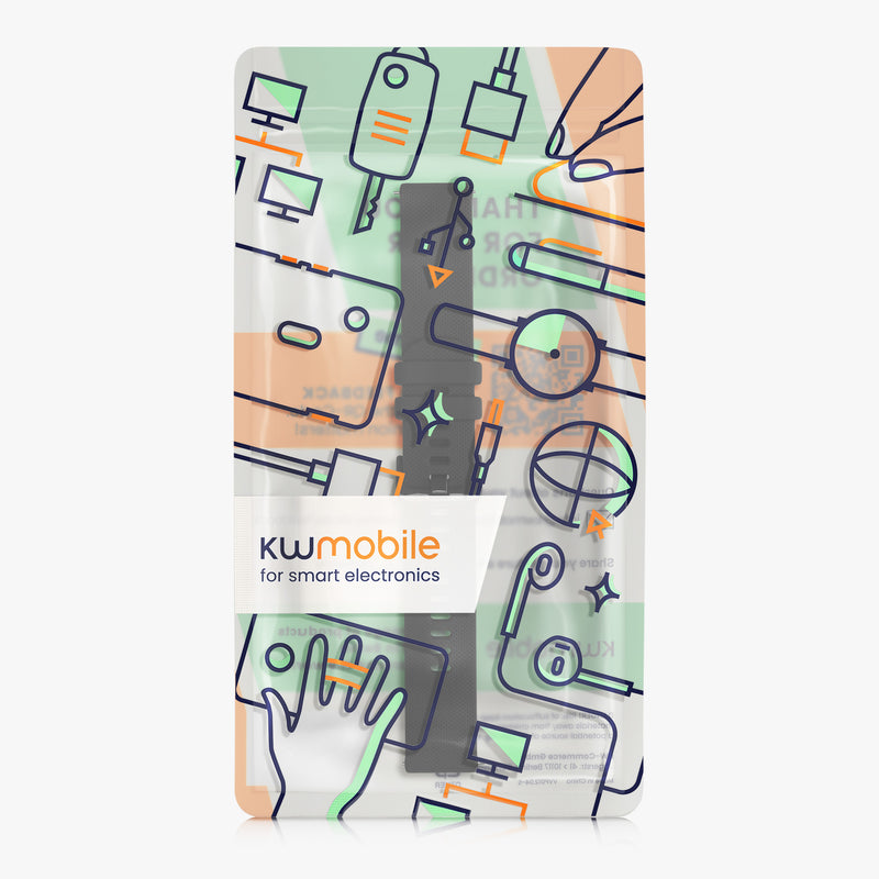 kwmobile Silikon Uhrenarmband für 20mm Amazfit Active 2 / 2 Square / Active Edge / Bip 3 / GTS 3 4 Armband - Ersatzarmband für Fitnesstracker - Wechselarmband Smartwatch