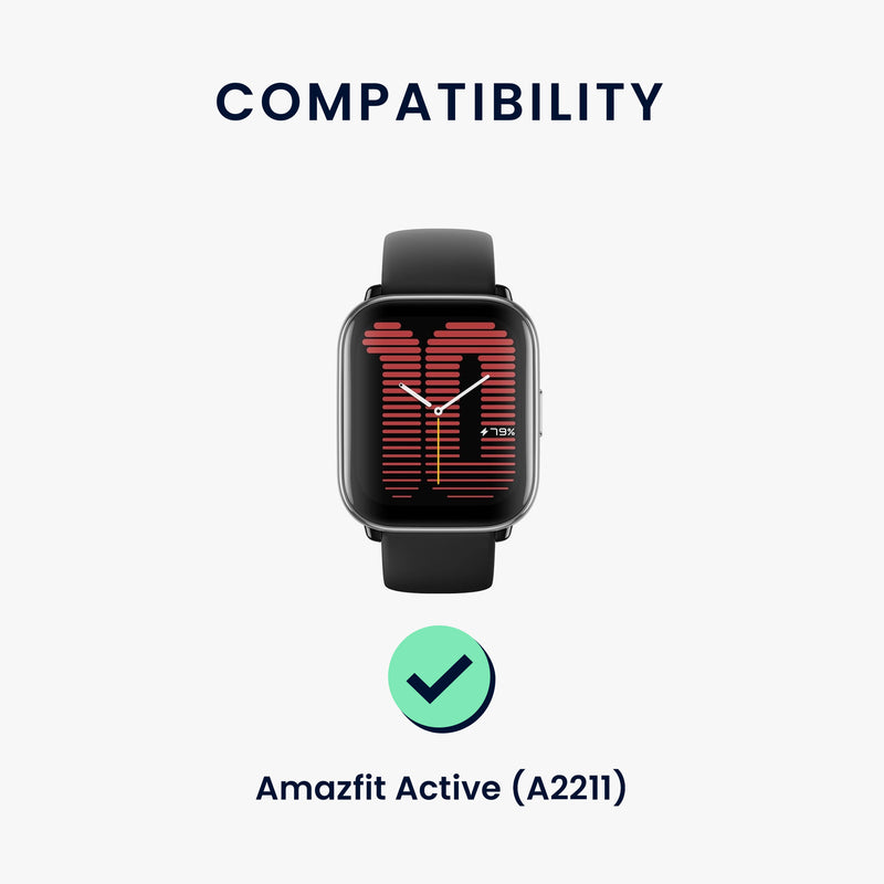 kwmobile Silikon Uhrenarmband für 20mm Amazfit Active 2 / 2 Square / Active Edge / Bip 3 / GTS 3 4 Armband - Ersatzarmband für Fitnesstracker - Wechselarmband Smartwatch