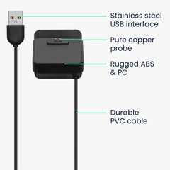 kwmobile USB Ladegerät kompatibel mit Xiaomi Redmi Watch 4 / Redmi Watch 5 / SmartBand 10 9 8 - USB Kabel Charger Stand