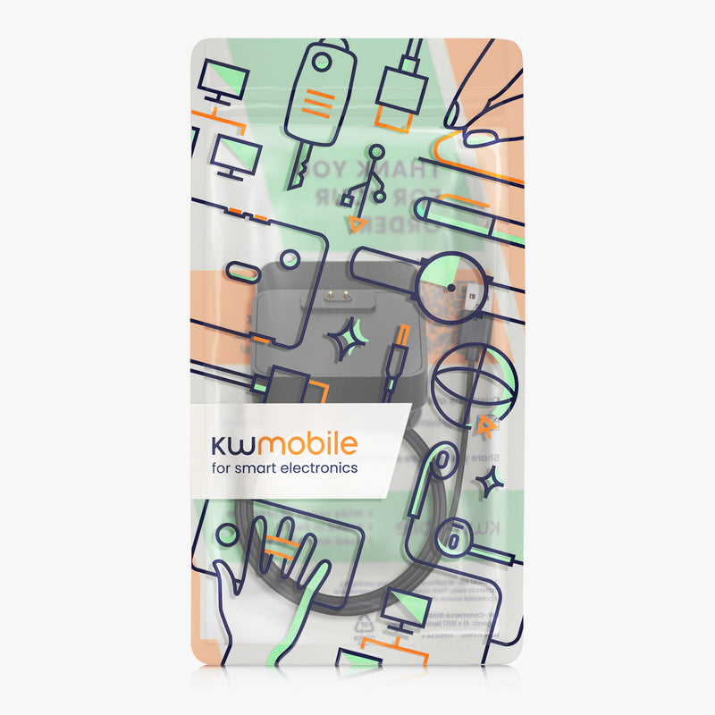 kwmobile USB Ladegerät kompatibel mit Xiaomi Redmi Watch 4 / Redmi Watch 5 / SmartBand 10 9 8 - USB Kabel Charger Stand - Smart Watch Ladestation - Docking Station - Ladekabel mit Standfunktion