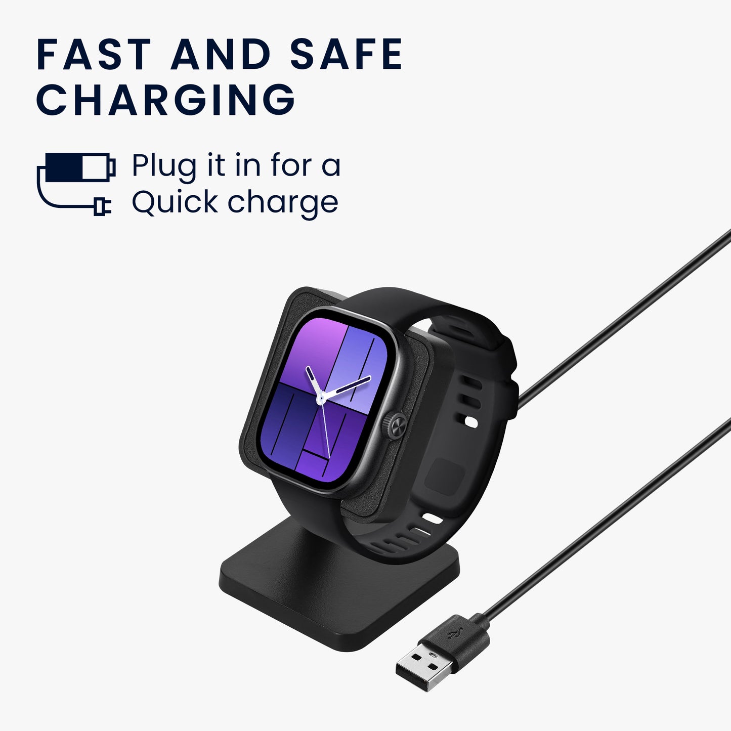 kwmobile USB Ladegerät kompatibel mit Xiaomi Redmi Watch 4 / Redmi Watch 5 / SmartBand 10 9 8 - USB Kabel Charger Stand - Smart Watch Ladestation - Docking Station - Ladekabel mit Standfunktion