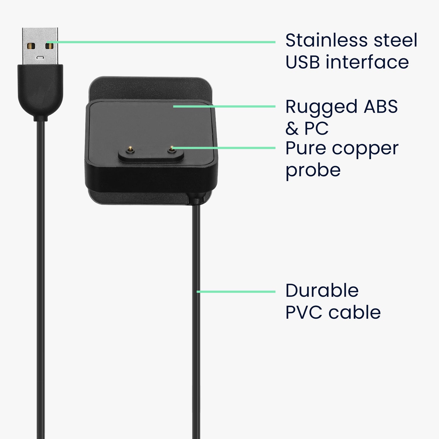 kwmobile USB Ladegerät kompatibel mit Samsung Galaxy Fit 3 / Huawei Watch Fit 3 USB Kabel Charger Stand Smart Watch Ladestation Docking Station Ladekabel mit Standfunktion