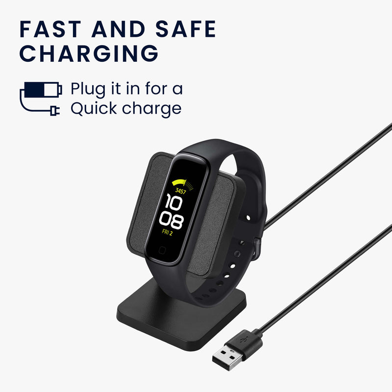 kwmobile USB Ladegerät kompatibel mit Samsung Galaxy Fit 3 / Huawei Watch Fit 3 USB Kabel Charger Stand Smart Watch Ladestation Docking Station Ladekabel mit Standfunktion