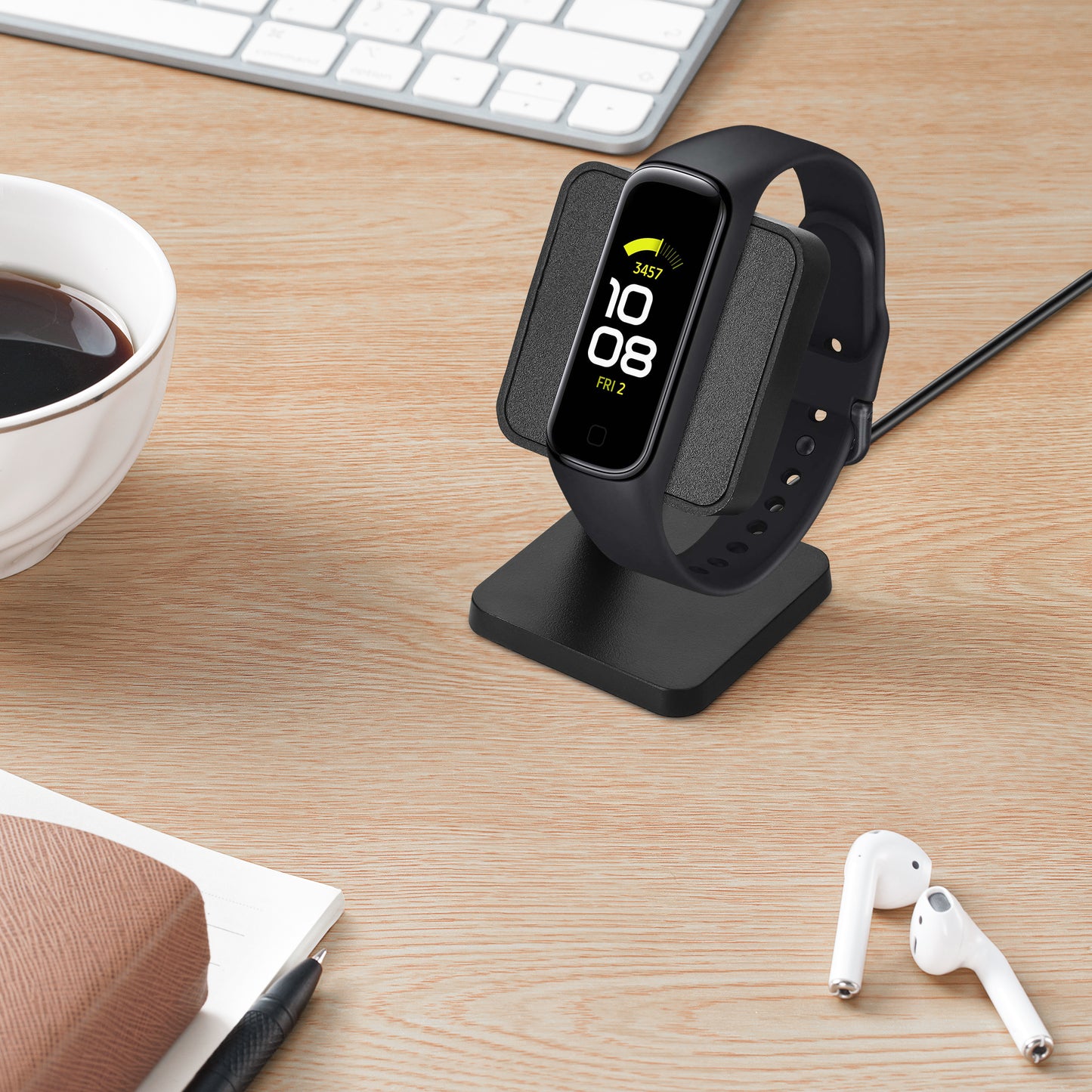 kwmobile USB Ladegerät kompatibel mit Samsung Galaxy Fit 3 / Huawei Watch Fit 3 USB Kabel Charger Stand Smart Watch Ladestation Docking Station Ladekabel mit Standfunktion