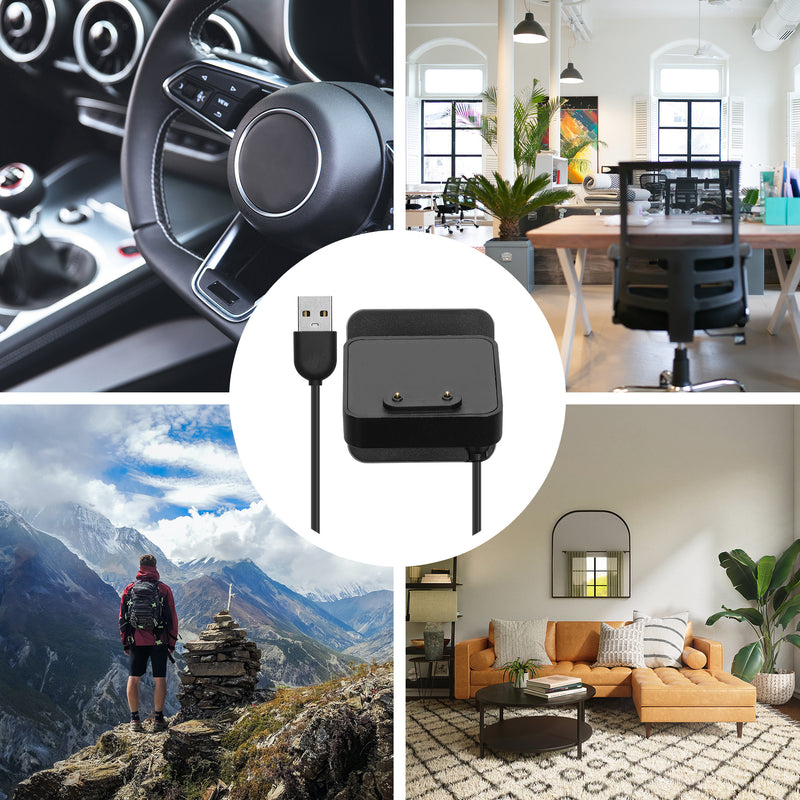 kwmobile USB Ladegerät kompatibel mit Samsung Galaxy Fit 3 / Huawei Watch Fit 3 USB Kabel Charger Stand Smart Watch Ladestation Docking Station Ladekabel mit Standfunktion