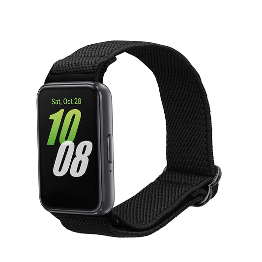 kwmobile Armband kompatibel mit Samsung Galaxy Fit 3 - Nylon Fitnesstracker Sportarmband Band in Schwarz - Innenmaße von 14 - 22 cm Schwarz  