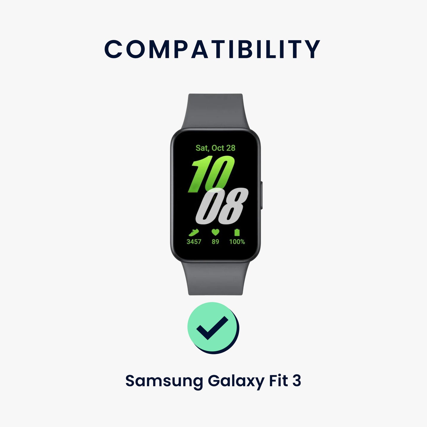kwmobile Armband kompatibel mit Samsung Galaxy Fit 3 Fitnesstracker Sportarmband Band Innenmaße von 14 - 22 cm