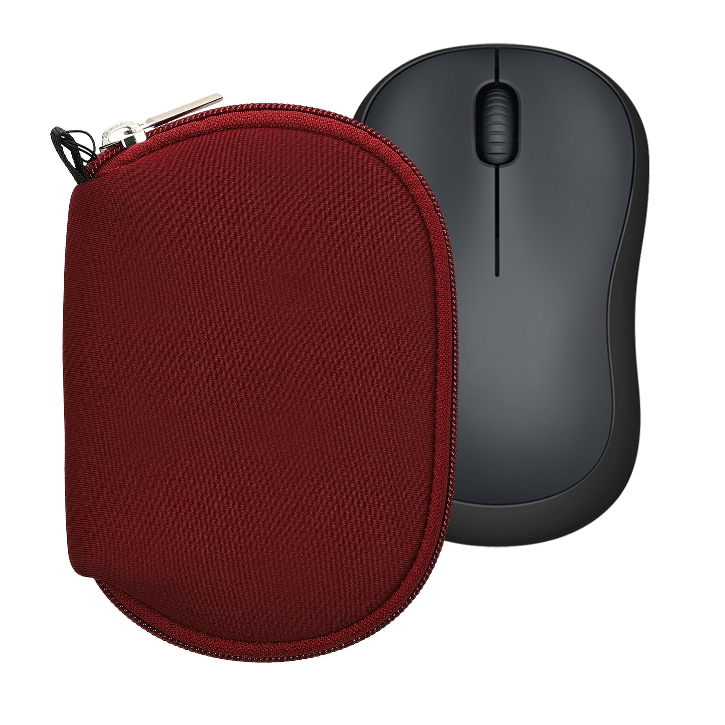 kwmobile Hülle kompatibel mit Logitech M220 SILENT / M235 / M185 - Neopren Hülle für PC Mouse Schutzhülle - Computer Maus Tasche - Neopren Tasche für PC-Maus - Bordeaux Bordeaux  