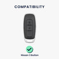 kwmobile Autoschlüssel Hülle kompatibel mit Nissan 3-Tasten Ariya B6 B9 X-trail T33 Qashqai - Schlüsselhülle Silikon Cover