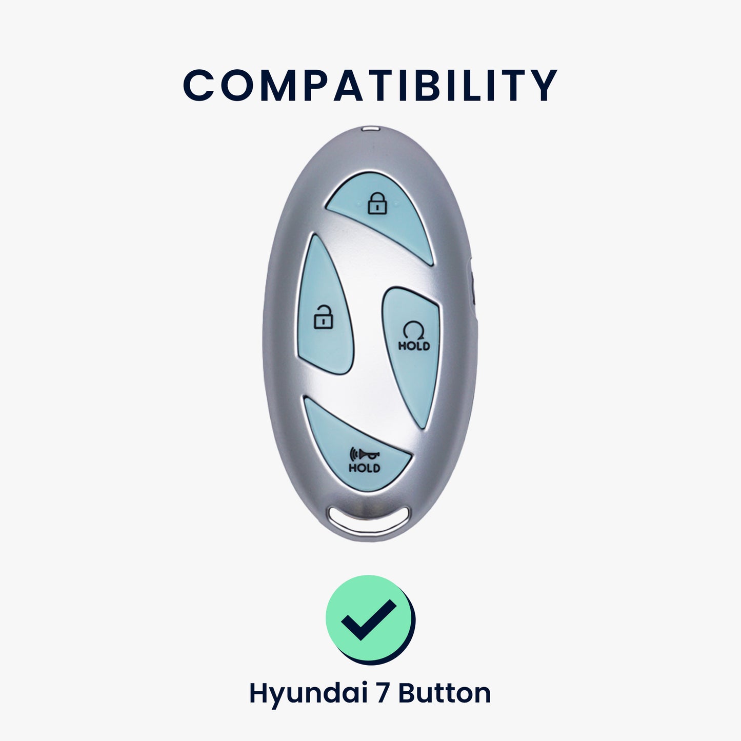kwmobile Autoschlüssel Hülle kompatibel mit Hyundai 7-Tasten Ioniq 6 Grandeur GN7 KONA 2023