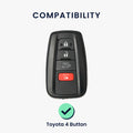 kwmobile Autoschlüssel Hülle kompatibel mit Toyota 4-Tasten 2018-2024 RAV4 Avalon Camry C-HR Prius - Schlüsselhülle Silikon Cover