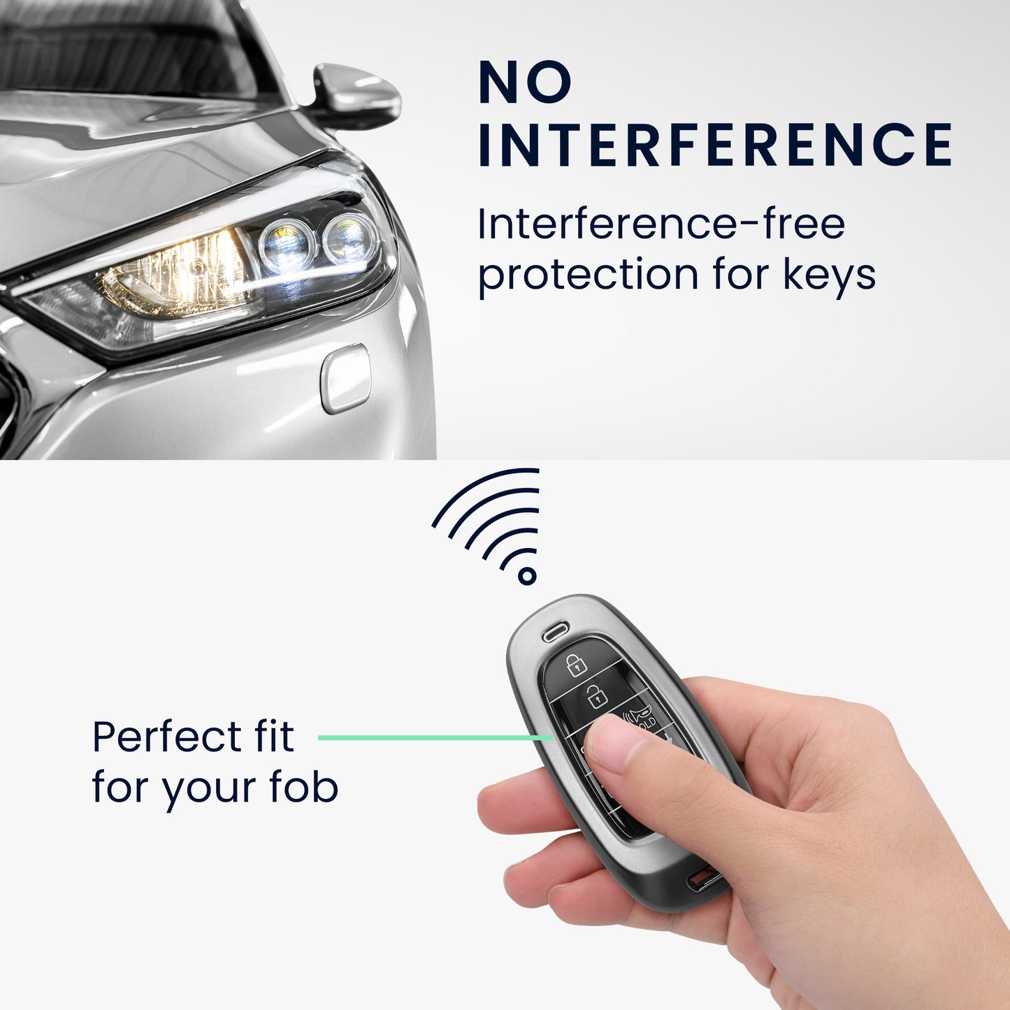 kwmobile Autoschlüssel Hülle kompatibel mit Hyundai 7-Tasten Ioniq 5 Tucson NX4 Santafe - Schlüsselhülle Silikon Cover